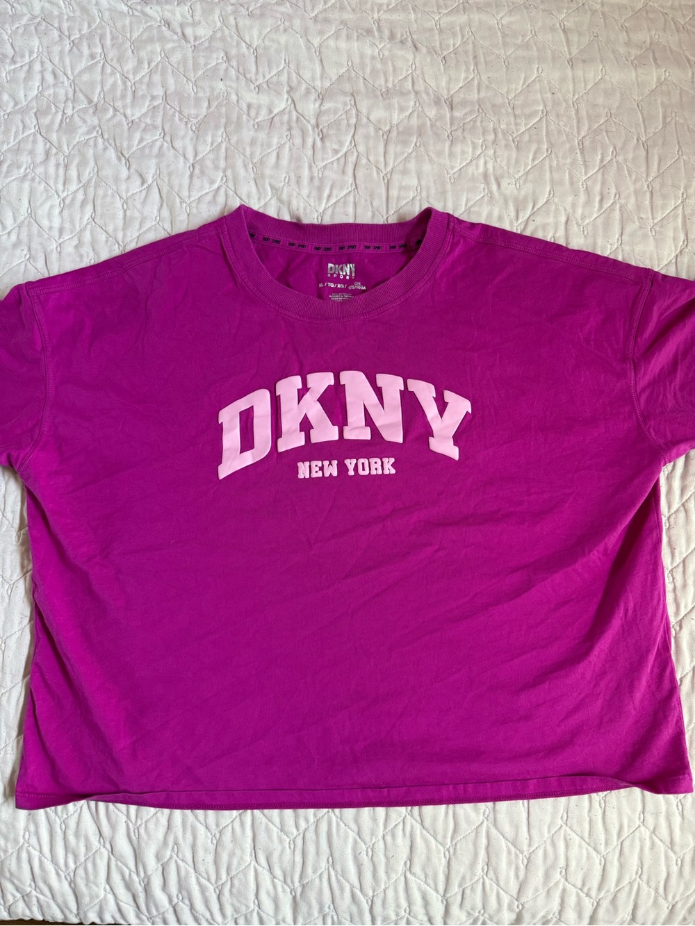 DKNY Sport Fuchsia Logo Crewneck Tee